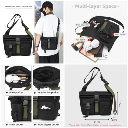 Trendy Multi-Layer Crossbody Shoulder Bag  with double pocket